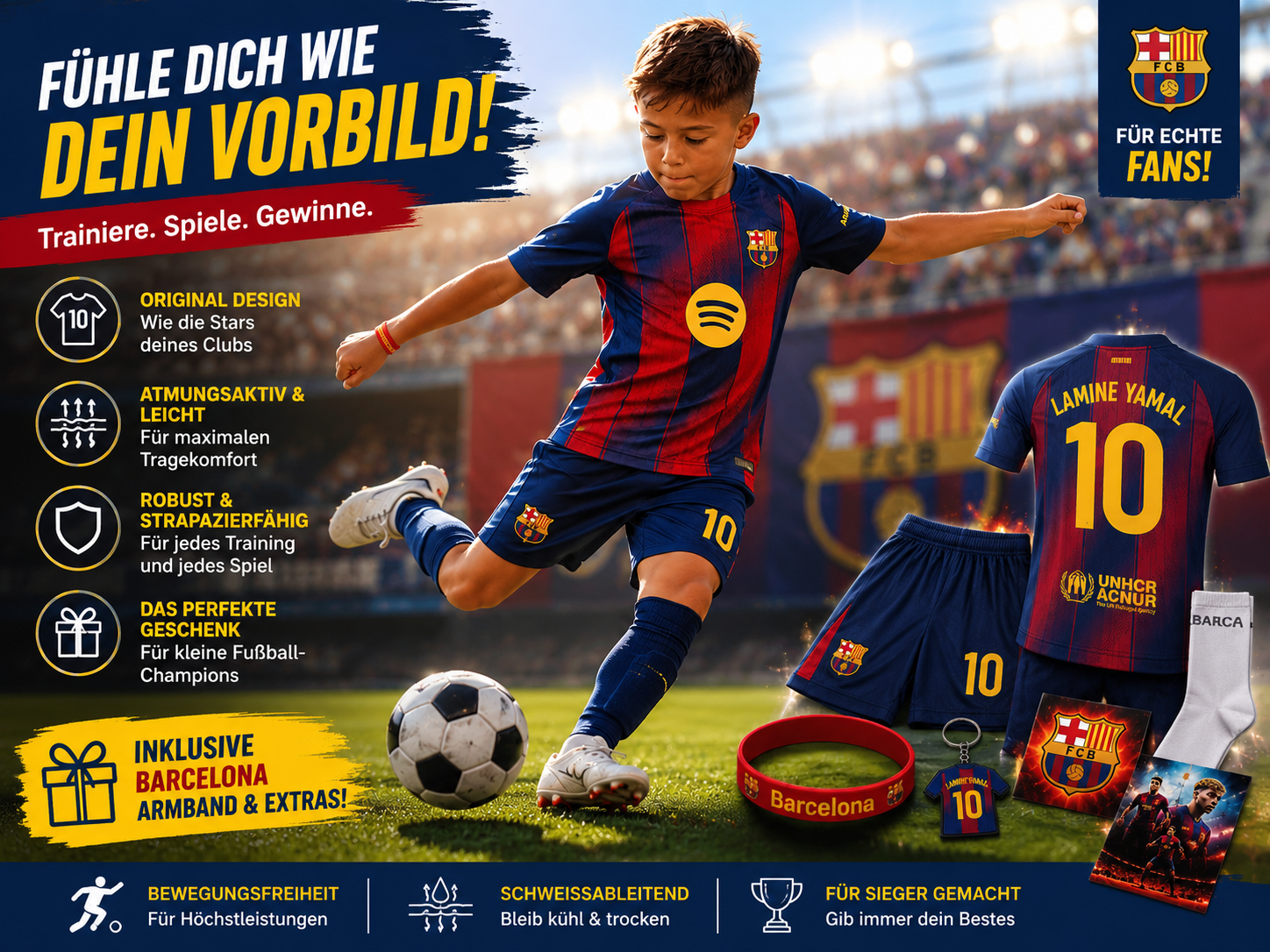Barcelona Set für Kinder Saison 25/26 / Fanprodukt Lamine Yamal